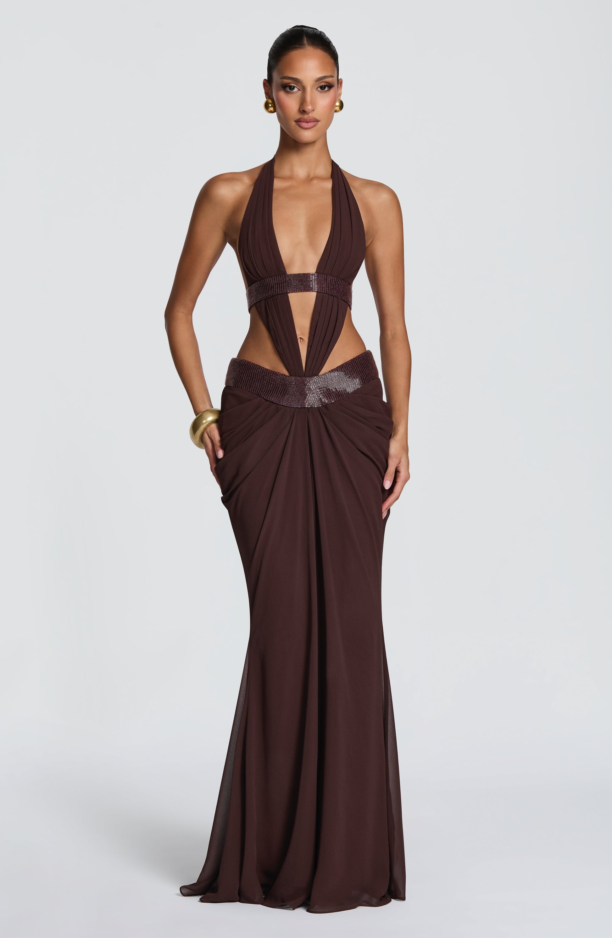 Sophie Maxi Dress - Plum Brown