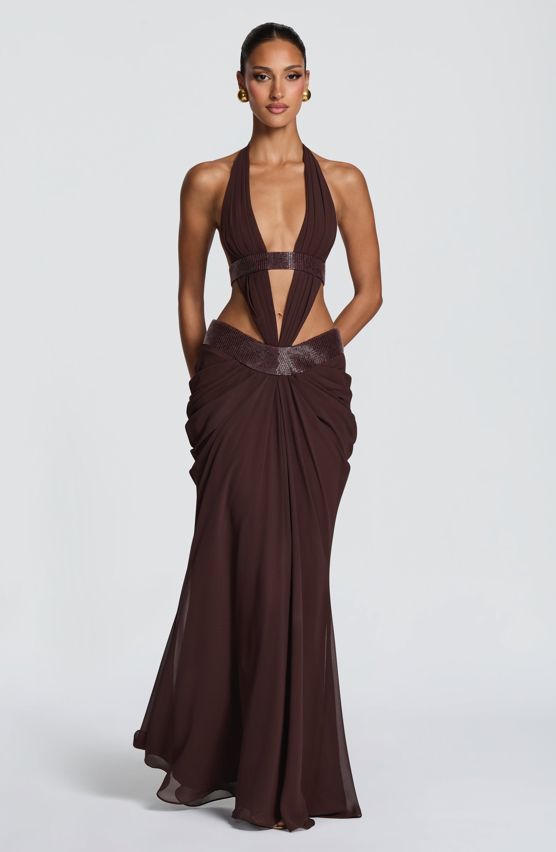 Sophie Maxi Dress - Plum Brown