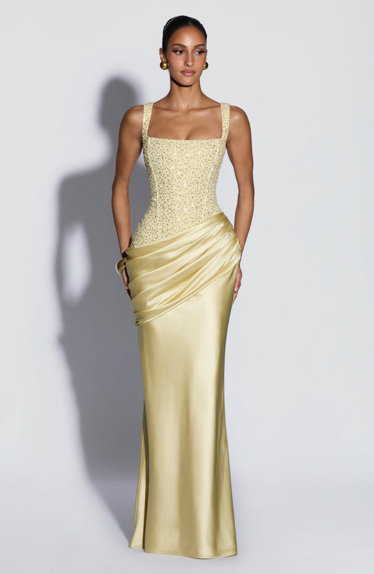 Alexandria Maxi Dress - Lemon