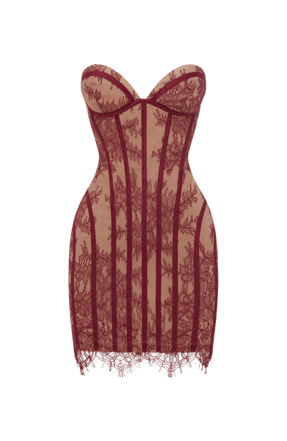 Sian Mini Dress - Burgundy