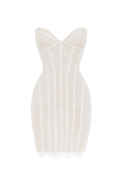 Sian Mini Dress - Ivory Embellishment