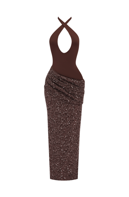 Solea Maxi Dress - Plum Brown