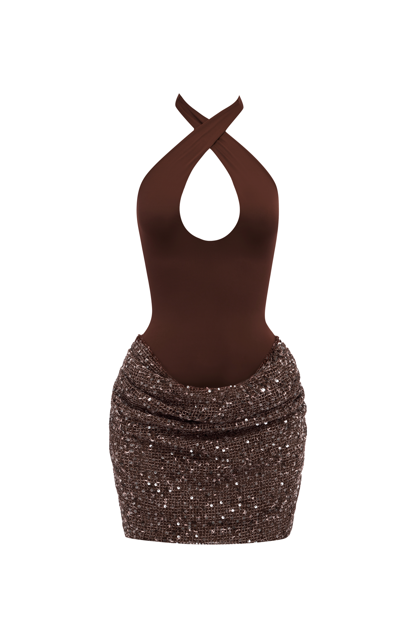 Solea Mini Dress - Plum Brown