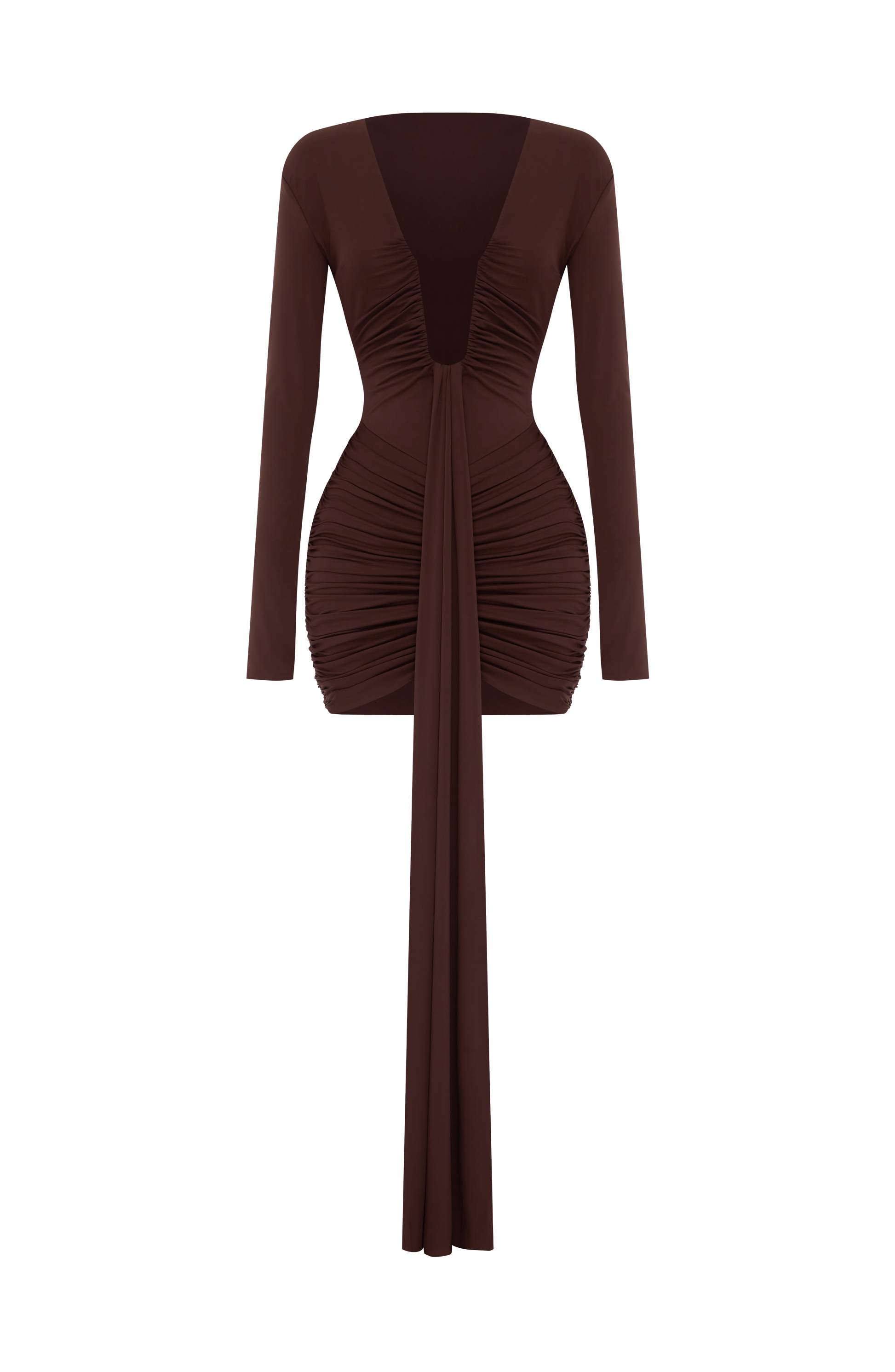 Tara Mini Dress - Plum Brown