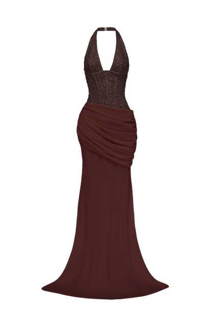 Taylor Gown - Plum Brown