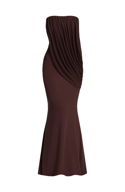 Vienna Maxi Dress - Plum Brown