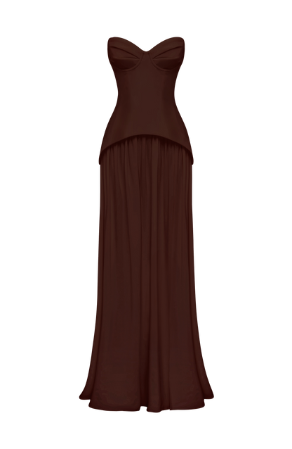 Vietta Maxi Dress - Plum Brown