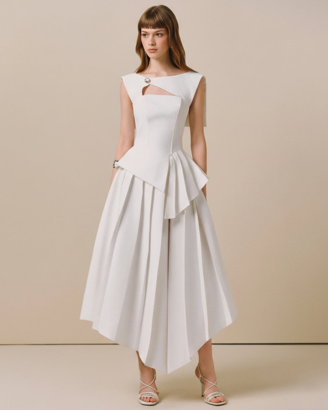 Arista Midi Dress White