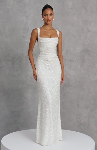 Calanthe Maxi Dress - Ivory Sparkle