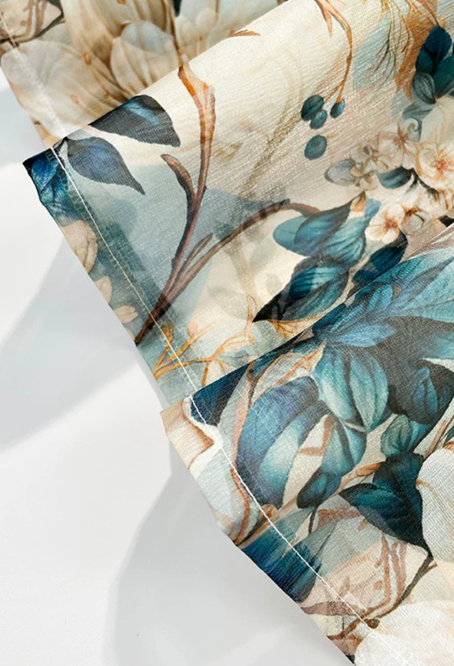 Colleen Blue Vintage Floral Midi Skirt