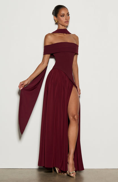 Delilah Maxi Dress - Cherry Lacquer