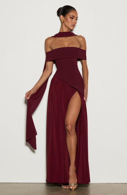 Delilah Maxi Dress - Cherry Lacquer