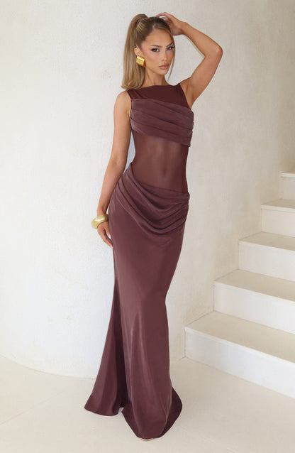 Gracelyn Maxi Dress - Plum Brown