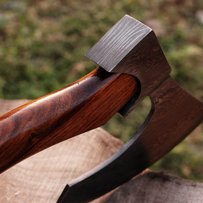 Custom Handmad Beautifull Hunting Damascus Steel Throwing Axe 2