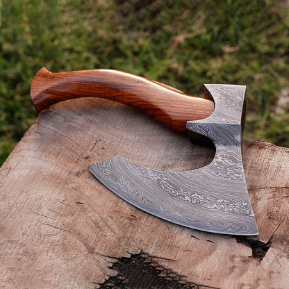 Custom Handmad Beautifull Hunting Damascus Steel Throwing Axe 4