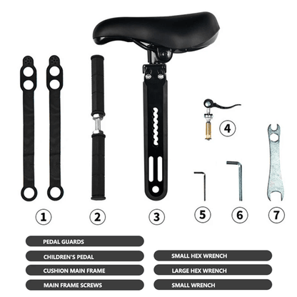 FrontMounted Adjustable Child Bike Seat With Safety Handlebar And Foot Pedals 5