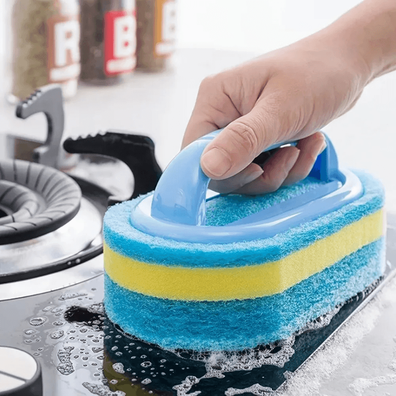 Durable Household Cleaning Brush With Handle  MultiSurface Scrubber For Kitchen And Bathroom 3