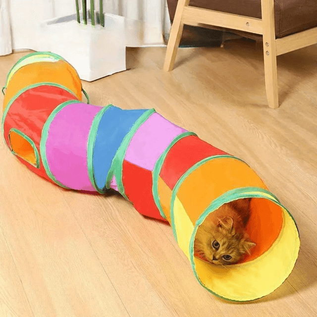 Foldable Cat Tunnel Toy – Breathable Indoor Play Tunnel for Cats and Kittens