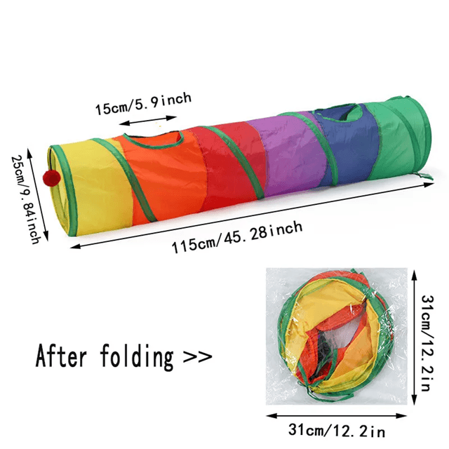 Foldable Cat Tunnel Toy  Breathable Indoor Play Tunnel For Cats And Kittens 4