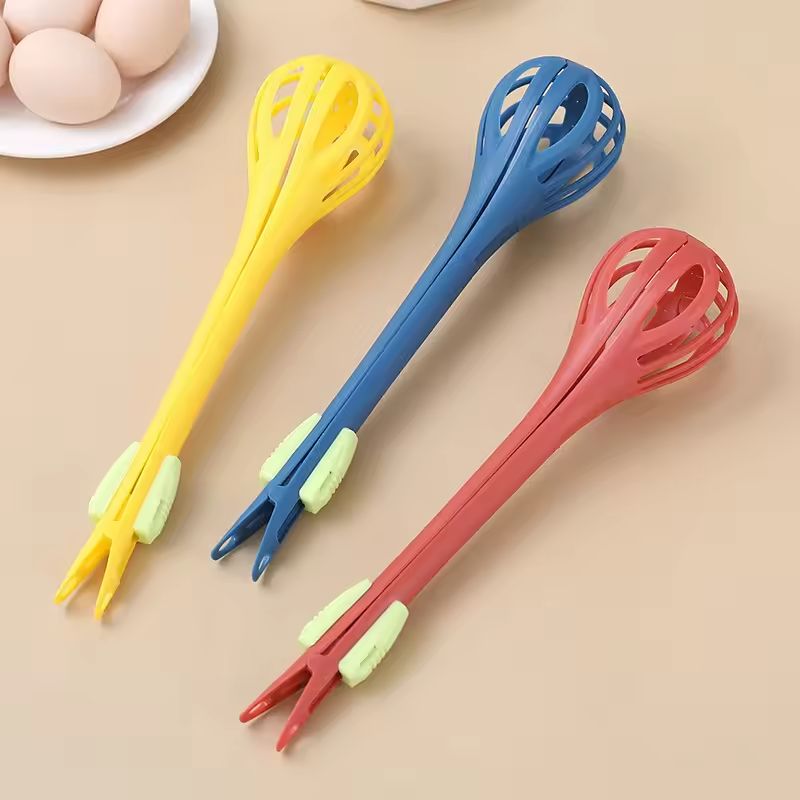 2in1 Multifunctional Egg Beater  Pasta Tongs  Manual Kitchen Whisk And Food Clip 1