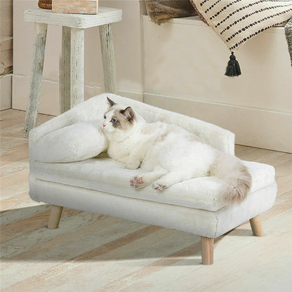 Elevated Pet Bed Solid Wood Leg Dog  Cat Sofa For Indoor Comfort L Shape Plush Couch Lounge With So 2