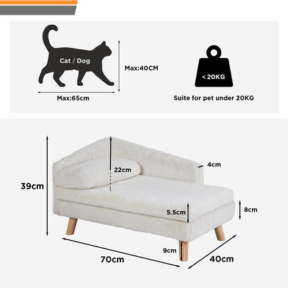 Elevated Pet Bed Solid Wood Leg Dog  Cat Sofa For Indoor Comfort L Shape Plush Couch Lounge With So 6