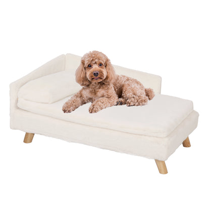 Elevated Pet Bed Solid Wood Leg Dog  Cat Sofa For Indoor Comfort L Shape Plush Couch Lounge With So 5