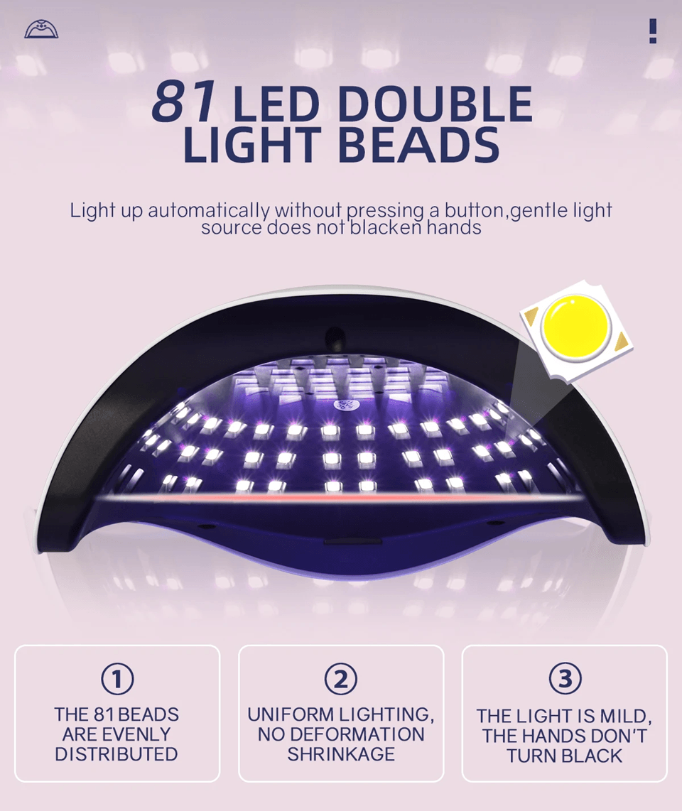 HighPower LED Nail Dryer With Auto Sensor And Timer  FastDrying Professional Nail Lamp 3