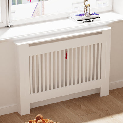 White Radiator Cover Wall Cabinet MDF, Modern Wood Cabinet Grill Cover for Living Room Decor