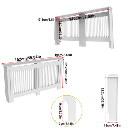 White Radiator Cover Wall Cabinet MDF Modern Wood Cabinet Grill Cover For Living Room Decor 8