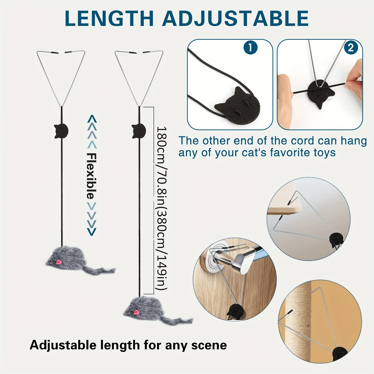 Interactive Door Hanging Cat Toy For Indoor Play And Stress Relief 2