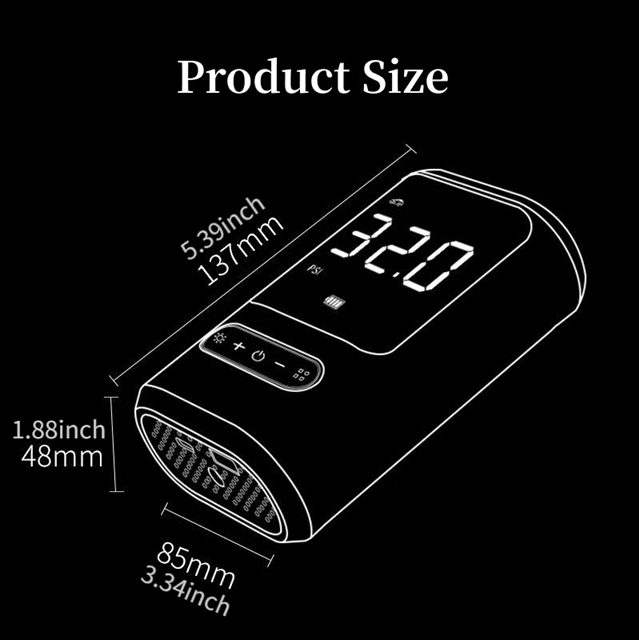Portable Wireless Tire Inflator  150 PSI Cordless Air Compressor With Digital Display And Auto Shut 4