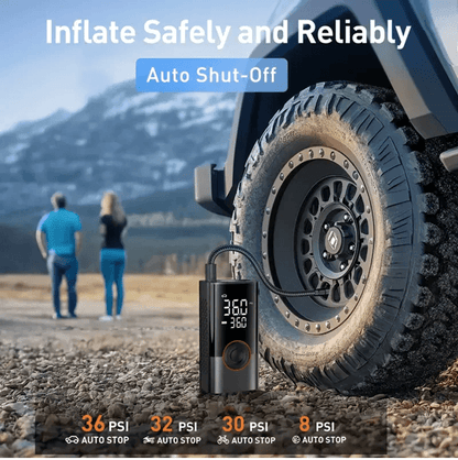 Portable Wireless Tire Inflator  150 PSI Cordless Air Compressor With Digital Display And Auto Shut 3