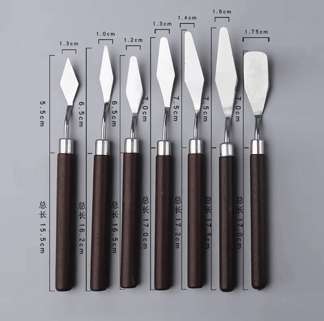 Stainless Steel Artist Palette Knife Set  1357Piece Flexible Spatulas For Oil Acrylic And Cake Deco 7