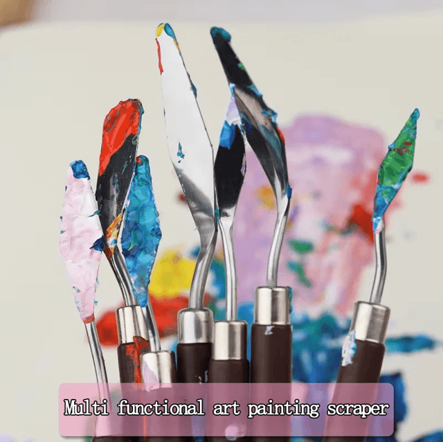 Stainless Steel Artist Palette Knife Set – 1/3/5/7-Piece Flexible Spatulas for Oil, Acrylic, and Cake Decorating