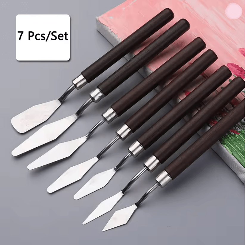 Stainless Steel Artist Palette Knife Set  1357Piece Flexible Spatulas For Oil Acrylic And Cake Deco 6