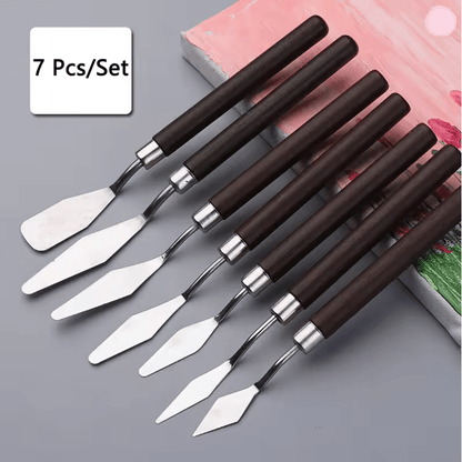 Stainless Steel Artist Palette Knife Set  1357Piece Flexible Spatulas For Oil Acrylic And Cake Deco 6