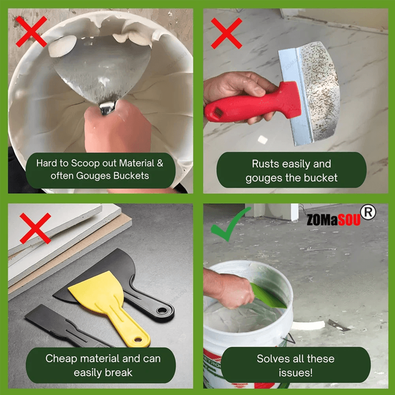Curved Bucket Scoop Putty Knife  Flexible Plastic Scraper For Drywall And Paint 1