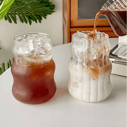 530ml HeatResistant Glass Tumbler With Stripe Design 1
