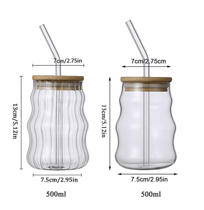 530ml HeatResistant Glass Tumbler With Stripe Design 4