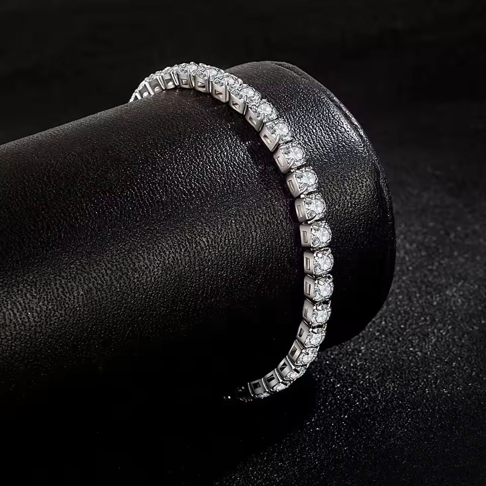 Elegant Sterling Silver Tennis Bracelet With Zirconia Accents 1