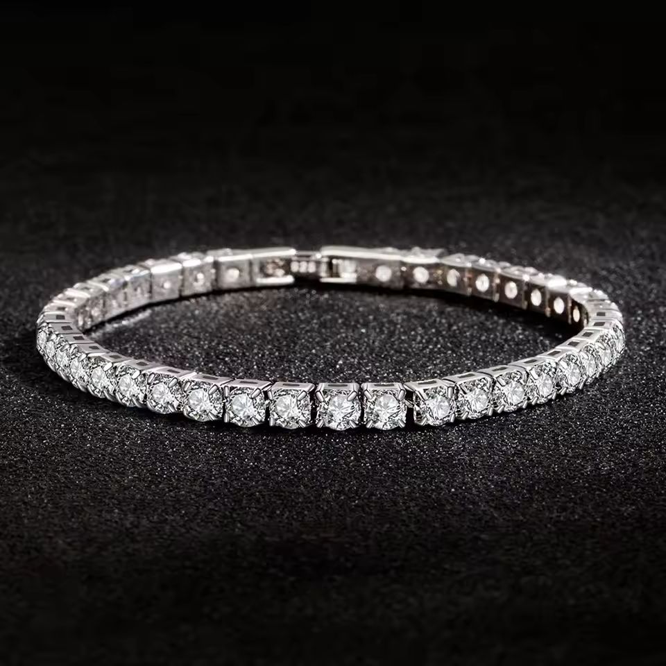 Elegant Sterling Silver Tennis Bracelet With Zirconia Accents 2