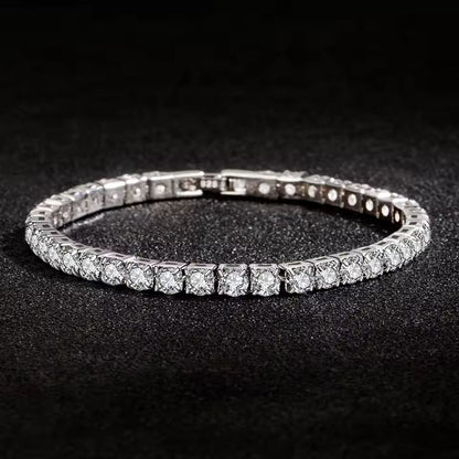Elegant Sterling Silver Tennis Bracelet With Zirconia Accents 2