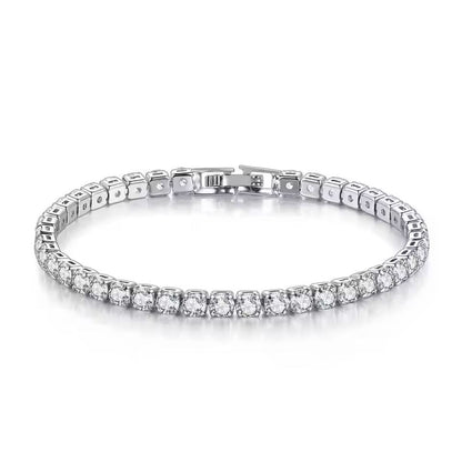 Elegant Sterling Silver Tennis Bracelet With Zirconia Accents 6