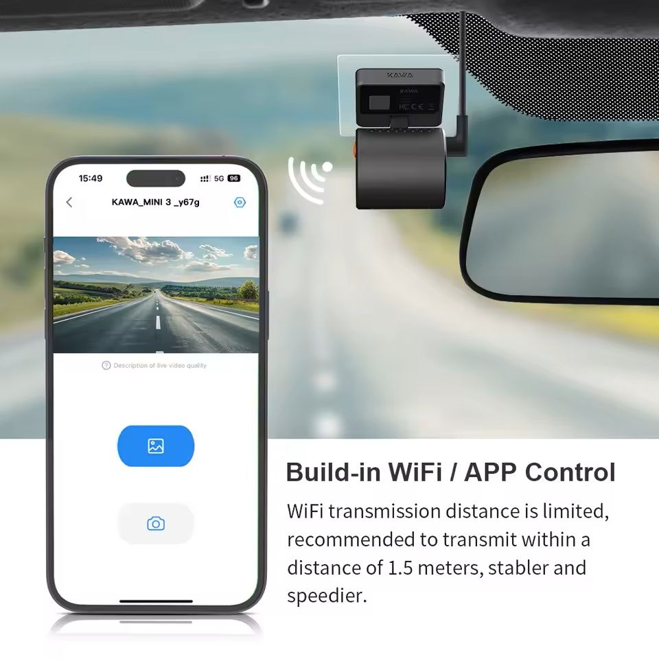 2K Smart Dash Cam With WiFi Night Vision And App Monitoring 5