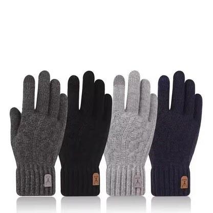 Men's Winter Touchscreen Knit Gloves with Fleece Lining