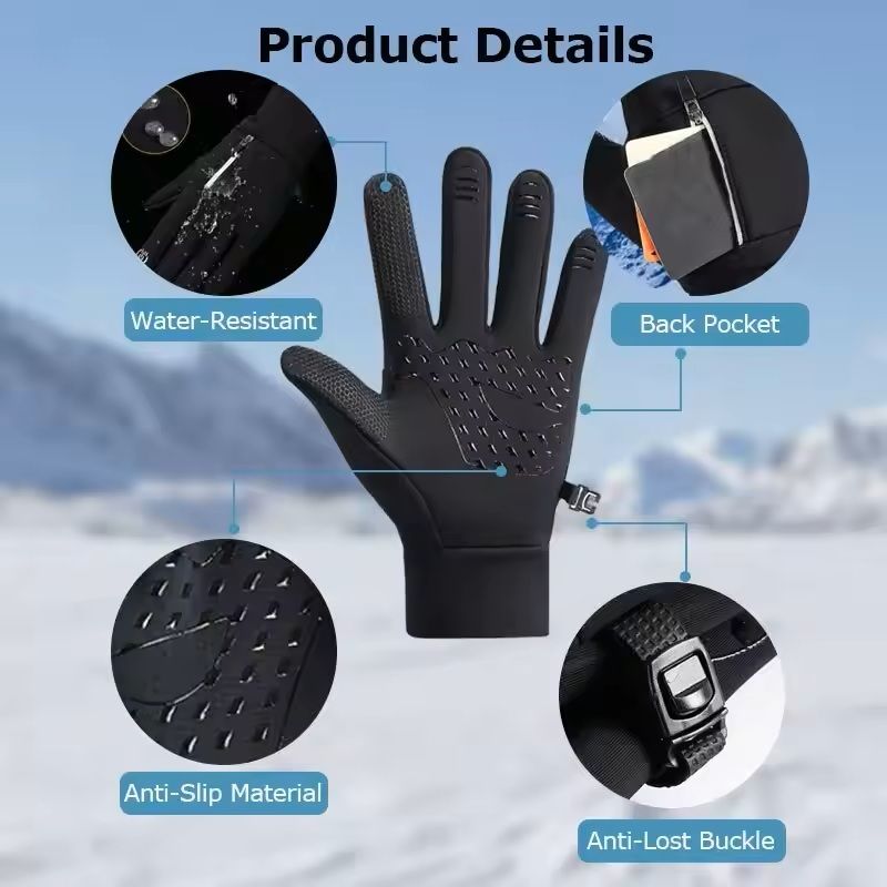 Waterproof Thermal Winter Gloves For Running Cycling And Outdoor Work 5