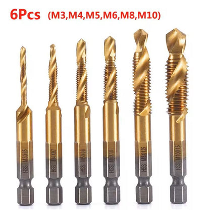 Titanium Plated Metric Tap Drill Bits With Hex Shank 21