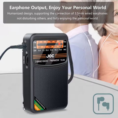 3Band Rechargeable Pocket Radio With AM FM SW And Earphone Support 3