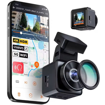 4K Mini Dash Cam with HDR Night Vision and GPS WiFi Tracking